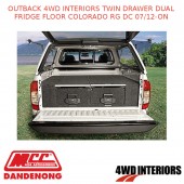 OUTBACK 4WD INTERIORS TWIN DRAWER DUAL FRIDGE FLOOR COLORADO RG DC 07/12-ON